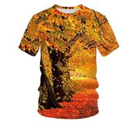 CHSLO Uomo 3D T Shirt Magliette Estate Fotografia Paesaggio All'Aperto Cane da Caccia Motocicletta T-Shirt con Stampa Digitale 3D Unisex T-Shirt da Uomo Girocollo Manica Corta Mezza Manica Elastica