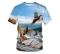 CHSLO Uomo 3D T Shirt Magliette Estate Fotografia Paesaggio All'Aperto Cane da Caccia Motocicletta T-Shirt con Stampa Digitale 3D Unisex T-Shirt da Uomo Girocollo Manica Corta Mezza Manica Elastica