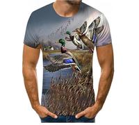 CHSLO Uomo 3D T Shirt Magliette Estate Fotografia Paesaggio Moto Sole Rosso Unisex Stampa Digitale 3D T-Shirt Girocollo da Uomo A Maniche Corte Elastico Allentato Top Oversize
