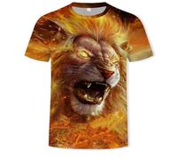 CHSLO Uomo 3D T Shirt Magliette Estate Leone Tigre Animale Unisex Stampa Digitale 3D T-Shirt Girocollo da Uomo A Maniche Corte Sciolto Fitness Stretch Top Sportivo Traspirante Oversize