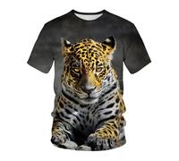 CHSLO Uomo 3D T Shirt Magliette Estate Leone Tigre Animale Unisex Stampa Digitale 3D T-Shirt Girocollo da Uomo A Maniche Corte Sciolto Fitness Stretch Top Sportivo Traspirante Oversize
