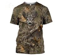 CHSLO Uomo 3D T Shirt Magliette Estate Lupo Aquila Piccione Coniglio Volpe Animale Unisex T-Shirt Stampata in 3D Girocollo da Uomo A Maniche Corte Sciolto Elastico A Mezza Manica Pullover Traspirant