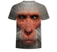 CHSLO Uomo 3D T Shirt Magliette Estate Scimmia Orango Animale T-Shirt con Stampa Digitale 3D Unisex Girocollo Manica Corta da Uomo A Mezza Manica Ampia Pullover Elasticizzato