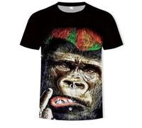 CHSLO Uomo 3D T Shirt Magliette Estate Scimmia Orango Animale T-Shirt con Stampa Digitale 3D Unisex Girocollo Manica Corta da Uomo A Mezza Manica Ampia Pullover Elasticizzato