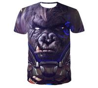 CHSLO Uomo 3D T Shirt Magliette Estate Scimmia Orango Animale T-Shirt con Stampa Digitale 3D Unisex Girocollo Manica Corta da Uomo A Mezza Manica Ampia Pullover Elasticizzato