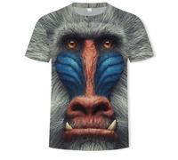 CHSLO Uomo 3D T Shirt Magliette Estate Scimmia Orango Animale T-Shirt con Stampa Digitale 3D Unisex Girocollo Manica Corta da Uomo A Mezza Manica Ampia Pullover Elasticizzato