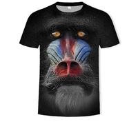 CHSLO Uomo 3D T Shirt Magliette Estate Scimmia Orango Animale T-Shirt con Stampa Digitale 3D Unisex Girocollo Manica Corta da Uomo A Mezza Manica Ampia Pullover Elasticizzato