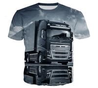 CHSLO Uomo 3D T Shirt Magliette Summer Truck Van T-Shirt Unisex con Stampa Digitale 3D Girocollo da Uomo A Manica Corta Elasticizzata A Mezza Manica Ampia Pullover Oversize