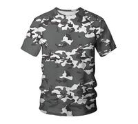 CHSLO Uomo 3D T Shirt Magliette T-Shirt con Stampa Digitale 3D Unisex Mimetica Estiva Nera E Rossa Girocollo da Uomo A Maniche Corte T-Shirt A Mezza Manica Elasticizzata Allentata Felpa Oversize Top