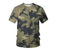 CHSLO Uomo 3D T Shirt Magliette T-Shirt con Stampa Digitale 3D Unisex Mimetica Estiva Nera E Rossa Girocollo da Uomo A Maniche Corte T-Shirt A Mezza Manica Elasticizzata Allentata Felpa Oversize Top