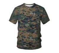 CHSLO Uomo 3D T Shirt Magliette T-Shirt con Stampa Digitale 3D Unisex Mimetica Estiva Nera E Rossa Girocollo da Uomo A Maniche Corte T-Shirt A Mezza Manica Elasticizzata Allentata Felpa Oversize Top