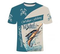 CHSLO Uomo 3D T Shirt Magliette T-Shirt da Pesca Estiva Unisex con Stampa Digitale 3D Girocollo da Uomo A Maniche Corte Allentata Fitness Elasticizzata Traspirante Top Sportivo Oversize