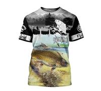 CHSLO Uomo 3D T Shirt Magliette T-Shirt da Pesca Estiva Unisex con Stampa Digitale 3D Girocollo da Uomo A Maniche Corte Allentata Fitness Elasticizzata Traspirante Top Sportivo Oversize