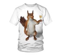 CHSLO Uomo 3D T Shirt Magliette T-Shirt Estiva Carina Scoiattolo Animale Unisex con Stampa Digitale 3D T-Shirt da Uomo Girocollo A Maniche Corte A Maniche Corte Ampia Elastica Ad Asciugatura Rapida