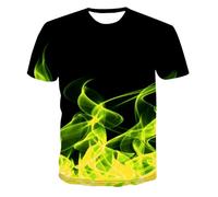CHSLO Uomo 3D T Shirt Magliette T-Shirt Estiva Colorata con Fiamma Blu Unisex Stampata Digitale 3D Girocollo da Uomo A Maniche Corte Ampia Traspirante Elasticizzata A Mezza Manica Sportiva Top Overs