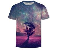 CHSLO Uomo 3D T Shirt Magliette T-Shirt Estiva con Cielo Stellato Pianta Unisex Stampata Digitale 3D T-Shirt Girocollo da Uomo A Maniche Corte Ampia Fitness Elasticizzata Traspirante Top Sportivo Ov