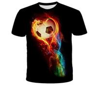 CHSLO Uomo 3D T Shirt Magliette T-Shirt Estiva con Fiamma Colorata Unisex Stampata Digitale 3D Girocollo da Uomo A Maniche Corte Sciolto Fitness Stretch Top Sportivo Traspirante Oversize
