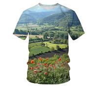 CHSLO Uomo 3D T Shirt Magliette T-Shirt Estiva con Teschio A Vela Unisex con Stampa Digitale 3D, Girocollo, Manica Corta da Uomo, Ampia, Traspirante, Elasticizzata, Mezza Manica, Sportiva, Oversize