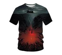 CHSLO Uomo 3D T Shirt Magliette T-Shirt Estiva con Teschio A Vela Unisex con Stampa Digitale 3D, Girocollo, Manica Corta da Uomo, Ampia, Traspirante, Elasticizzata, Mezza Manica, Sportiva, Oversize