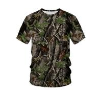 CHSLO Uomo 3D T Shirt Magliette T-Shirt Estiva da Caccia nella Giungla Forestale Unisex con Stampa Digitale 3D Girocollo da Uomo A Maniche Corte Allentata Fitness Elasticizzata Traspirante Top Sport