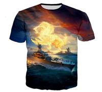 CHSLO Uomo 3D T Shirt Magliette T-Shirt Estiva da Guerra Mare Unisex Stampata Digitale 3D Girocollo da Uomo A Maniche Corte Sciolto Fitness Stretch Top Sportivo Traspirante Oversize