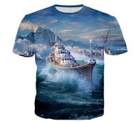 CHSLO Uomo 3D T Shirt Magliette T-Shirt Estiva da Guerra Mare Unisex Stampata Digitale 3D Girocollo da Uomo A Maniche Corte Sciolto Fitness Stretch Top Sportivo Traspirante Oversize