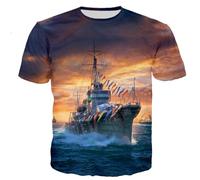 CHSLO Uomo 3D T Shirt Magliette T-Shirt Estiva da Guerra Mare Unisex Stampata Digitale 3D Girocollo da Uomo A Maniche Corte Sciolto Fitness Stretch Top Sportivo Traspirante Oversize