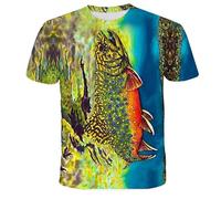 CHSLO Uomo 3D T Shirt Magliette T-Shirt Estiva da Pesca Oceanica con Stampa Digitale 3D Unisex, Girocollo, da Uomo, A Maniche Corte, Fitness, Elasticizzato, Traspirante, Top Sportivo Oversize