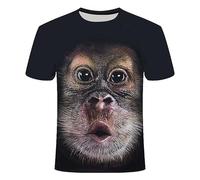 CHSLO Uomo 3D T Shirt Magliette T-Shirt Estiva Divertente Orango Scimmia Animale Unisex con Stampa Digitale 3D Girocollo da Uomo Manica Corta Ampio Fitness Elasticizzato Traspirante Sportivo Top Ove