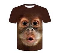 CHSLO Uomo 3D T Shirt Magliette T-Shirt Estiva Divertente Orango Scimmia Animale Unisex con Stampa Digitale 3D Girocollo da Uomo Manica Corta Ampio Fitness Elasticizzato Traspirante Sportivo Top Ove