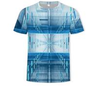 CHSLO Uomo 3D T Shirt Magliette T-Shirt Estiva Geometrica Unisex con Stampa Digitale 3D Girocollo da Uomo A Maniche Corte Ampia Traspirante Elasticizzata A Mezza Manica Sportiva Top Oversize