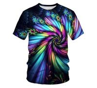 CHSLO Uomo 3D T Shirt Magliette T-Shirt Estiva Geometrica Unisex con Stampa Digitale 3D Girocollo da Uomo A Maniche Corte Ampia Traspirante Elasticizzata A Mezza Manica Sportiva Top Oversize
