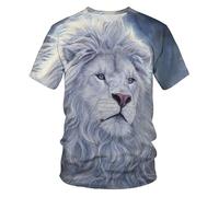 CHSLO Uomo 3D T Shirt Magliette T-Shirt Estiva Leone Tigre Animale Unisex Stampata Digitale 3D Girocollo T-Shirt Oversize da Uomo A Maniche Corte Elastica A Maniche Corte A Mezza Manica Ad Asciugatu