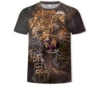 CHSLO Uomo 3D T Shirt Magliette T-Shirt Estiva Leone Tigre Animale Unisex Stampata Digitale 3D Girocollo T-Shirt Oversize da Uomo A Maniche Corte Elastica A Maniche Corte A Mezza Manica Ad Asciugatu