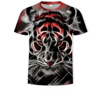 CHSLO Uomo 3D T Shirt Magliette T-Shirt Estiva Leone Tigre Animale Unisex Stampata Digitale 3D Girocollo T-Shirt Oversize da Uomo A Maniche Corte Elastica A Maniche Corte A Mezza Manica Ad Asciugatu