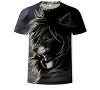 CHSLO Uomo 3D T Shirt Magliette T-Shirt Estiva Leone Tigre Animale Unisex Stampata Digitale 3D Girocollo T-Shirt Oversize da Uomo A Maniche Corte Elastica A Maniche Corte A Mezza Manica Ad Asciugatu