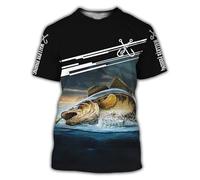 CHSLO Uomo 3D T Shirt Magliette T-Shirt Estiva per La Pesca di Pesci D'Altura Unisex con Stampa Digitale 3D Girocollo da Uomo A Maniche Corte Larghe Elastiche Ad Asciugatura Rapida A Mezza Manica To