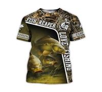 CHSLO Uomo 3D T Shirt Magliette T-Shirt Estiva per La Pesca di Pesci D'Altura Unisex con Stampa Digitale 3D Girocollo da Uomo A Maniche Corte Larghe Elastiche Ad Asciugatura Rapida A Mezza Manica To