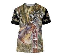 CHSLO Uomo 3D T Shirt Magliette T-Shirt Estiva per La Pesca di Pesci D'Altura Unisex con Stampa Digitale 3D Girocollo da Uomo A Maniche Corte Larghe Elastiche Ad Asciugatura Rapida A Mezza Manica To