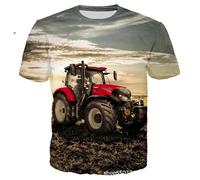 CHSLO Uomo 3D T Shirt Magliette T-Shirt Estiva per Macchine Agricole per Trattori Estivi Unisex con Stampa Digitale 3D Girocollo da Uomo A Maniche Corte Sciolto Fitness Stretch Top Sportivo Traspira