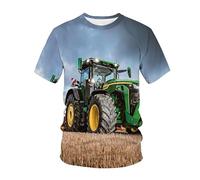 CHSLO Uomo 3D T Shirt Magliette T-Shirt Estiva per Macchine da Trattore Unisex con Stampa Digitale 3D T-Shirt Girocollo da Uomo A Maniche Corte Ampia Fitness Elasticizzata Traspirante Top Sportivo O