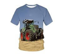 CHSLO Uomo 3D T Shirt Magliette T-Shirt Estiva per Macchine da Trattore Unisex con Stampa Digitale 3D T-Shirt Girocollo da Uomo A Maniche Corte Ampia Fitness Elasticizzata Traspirante Top Sportivo O