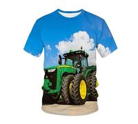CHSLO Uomo 3D T Shirt Magliette T-Shirt Estiva per Macchine da Trattore Unisex con Stampa Digitale 3D T-Shirt Girocollo da Uomo A Maniche Corte Ampia Fitness Elasticizzata Traspirante Top Sportivo O