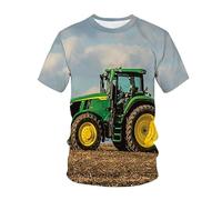 CHSLO Uomo 3D T Shirt Magliette T-Shirt Estiva per Macchine da Trattore Unisex con Stampa Digitale 3D T-Shirt Girocollo da Uomo A Maniche Corte Ampia Fitness Elasticizzata Traspirante Top Sportivo O