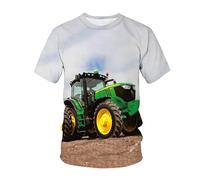 CHSLO Uomo 3D T Shirt Magliette T-Shirt Estiva per Macchine da Trattore Unisex con Stampa Digitale 3D T-Shirt Girocollo da Uomo A Maniche Corte Ampia Fitness Elasticizzata Traspirante Top Sportivo O