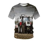 CHSLO Uomo 3D T Shirt Magliette T-Shirt Estiva per Macchine da Trattore Unisex con Stampa Digitale 3D T-Shirt Girocollo da Uomo A Maniche Corte Ampia Fitness Elasticizzata Traspirante Top Sportivo O