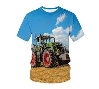 CHSLO Uomo 3D T Shirt Magliette T-Shirt Estiva per Macchine da Trattore Unisex con Stampa Digitale 3D T-Shirt Girocollo da Uomo A Maniche Corte Ampia Fitness Elasticizzata Traspirante Top Sportivo O
