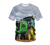 CHSLO Uomo 3D T Shirt Magliette T-Shirt Estiva per Macchine da Trattore Unisex con Stampa Digitale 3D T-Shirt Girocollo da Uomo A Maniche Corte Ampia Fitness Elasticizzata Traspirante Top Sportivo O