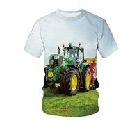CHSLO Uomo 3D T Shirt Magliette T-Shirt Estiva per Macchine da Trattore Unisex con Stampa Digitale 3D T-Shirt Girocollo da Uomo A Maniche Corte Ampia Fitness Elasticizzata Traspirante Top Sportivo O