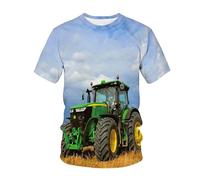 CHSLO Uomo 3D T Shirt Magliette T-Shirt Estiva per Macchine da Trattore Unisex con Stampa Digitale 3D T-Shirt Girocollo da Uomo A Maniche Corte Ampia Fitness Elasticizzata Traspirante Top Sportivo O